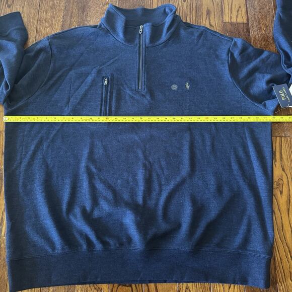 Polo Ralph Lauren Mens 3XB Navy Quarter Zip Pullover Sweater Big & Tall New NWT - Picture 8 of 13
